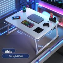 Foldable E-sports Style Bedside Laptop Desk - Carbon Fiber Small Table/Computer Desk white