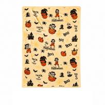Halloween Themed Plush Throw Blanket Soft Fleece Material 70x100cm Size Lightweight Cozy Fabric Suitable for Indoor Use One Size beige