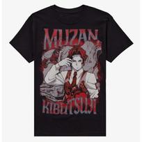 Anime Demon Slayer Kimetsu No Yaiba Muzan Kibutsuji Black TShirt S gray