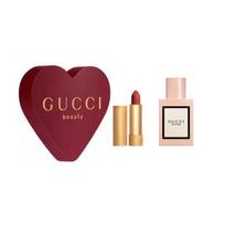Gucci Bloom Eau De Parfum With Rouge À Lèvres Mat Lipstick Set Perfume 30ml+Velvet Lipstick #217 3.5g