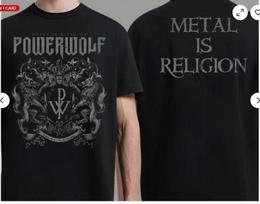 Powerwolf Crest Metal Is Religion Two Sides Unisex Tshirt L black