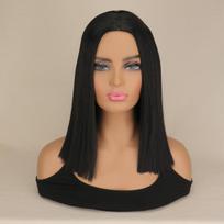 Short Bob Synthetic hair Wig For Women Natural Hair Wigs Cosplay Party Middle Part Black 14 inch 14inches beige
