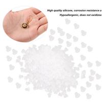 500pcs Transparent Silicone Earrings Back Earrings Backing Earplug Replacement Accessory