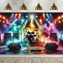 Stage performance background flags, stage lighting, and smoke effect wall decorations, no electricity required, 47.2x31.5inch/120*80cm blue