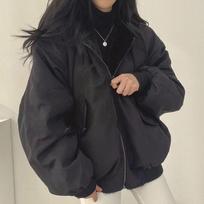 Women's Hooded Fleece Lined Bomber Jacket Loose Fit Zip‑Up Reversible Winter Outerwear S