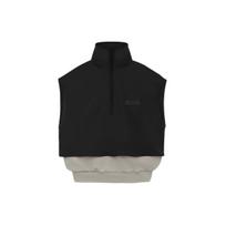 Fear of God Essentials Nylon Fleece Mockneck Vest Seal/Jet Black Men Outerwear Multi-Color 202SP244295F M