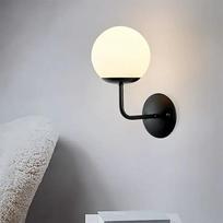European style glass ball bedside wall lamp gold black swing arm wall lamp bedside room bedroom living room wall decoration art juoda