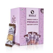 Bevzilla 96 Instant Coffee Powder Sachets (French Vanilla) - 192 Grams |Arabica Coffee|Easy To Carry pink