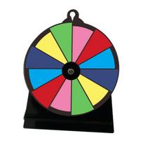 8-Inch Acrylic Rainbow Prize Wheel with 12 Slots Dry Erase Spinning Wheel with Stand DIY Fortune Spinner Tabletop Roulette Party Board Game Props B multi
