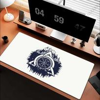 VikingVegvisir Logo Mousepad INS Tide Large Thickened Mouse Pad Oversized Gaming Keyboard Notebook Table Mat for PC Computer 800x400x2mm white