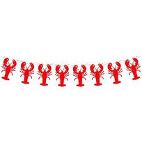 Lobster Garland Banner Party Decoration Hanging String with Multiple Lobster Shapes for Indoor Outdoor Use One Size red