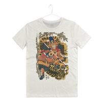 Martial Arts Samurai T-shirt Tops Tees Unisex Man Tattoo Japanese Japan Old Art M white