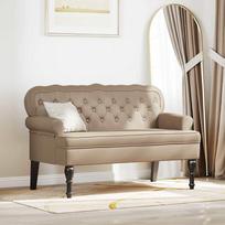 Chesterfield Bench in Cappuccino 119.5 x 64.5 x 75 cm Faux Leather