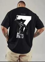 2026 New Style CR7 Cristiano Ronaldo Pattern T-Shirt - High-Quality Fashion Casual Breathable Men unisex XL black