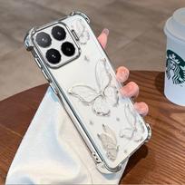 Plating Protective Cover For Xiaomi 17T Pro Case Flxebile TPU Four-corner Shockproof Butterfly Pattern Fundas Xiaomi 17T Pro gray