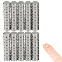 100 vnt. mini apvalūs neodimio magnetukai 4x2mm nikeliu dengti maži diskiniai magnetukai nagų dailei, šaldytuvui, rankdarbiams ir biurui round magnets 4*2mm