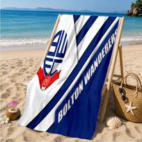 Bolton Wanderers Crest Design Beach Towel Microfiber Beach Towel, Lightweight and Quick-Dry, for Summer Travel, Swimming Pool Fan Birthday Gift 70cmx140cm(27x55inch)