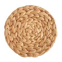 rankomis pinti rotango padėkliukai - apvalūs pinti stalo kilimėliai, tinkami valgomiesiems ir svetainėms, atsparūs karščiui 18cm&Round beige