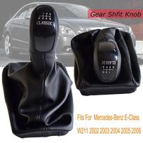 Mercedes Benz E Class W211 S211 2002 2003 2004 2005 2006 2007 2008 2009 Automobilio 6 greičių pavarų perjungimo lygio rankenėlė su oda ELEGANCE gray