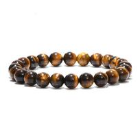Minimalistinis 8MM natūralaus akmens maldos karoliukai Tigro akies apyrankė Rankų darbo raudonai rudos spalvos natūralaus akmens apyrankė vyrams Joga papuošalai Homme black