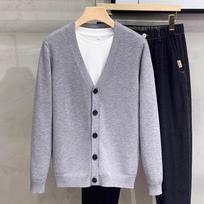 Men's Trendy V-Neck Cardigan: 2025 Autumn/Winter Hong Kong Style Knitwear L juoda