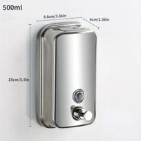 1 vnt. 500/800 ml nerūdijančio plieno muilo dozatorius, tvirtinamas prie sienos, vonios kambariui, virtuvei, viešbučiui, restoranui, skysto muilo buteliukas as the picture gray