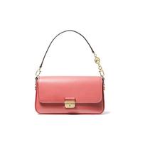 Michael Kors MK Bradshaw New French Solid Color Flap Vintage PU Underarm Bag Baguette Shoulder Bag Women bags Tea-Rose-Pink 30S1G2BL1L-TEA-ROSE Basic Set (Bag+Dust Bag) pink