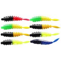 8 vnt./rinkinys 5,5 cm/1,3 g Žvejybos masalas Imituotas ryškių spalvų Lankstus ryškus daugkartinio naudojimo pritraukiantis žuvis Universalus minkšto PVC Trout žvejybos dirbtinis sliekas yellow