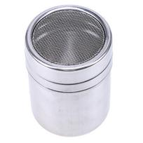 Stainless Steel Powder Shaker Sugar Chocolate Coco Shaker Flour Coffee Sifter Cooking Tools with Lid Household Accessories gray