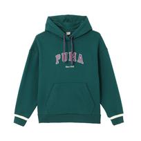 PUMA Women's Retro Print Fleece Hoodie 688961-24 L black