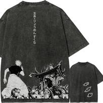 Japanese Anime Perfect Blue T Shirt Men Women Clothing Vintage Washed Oversize Tshirt Casual Cotton Short Sleeve Tees Top XL black