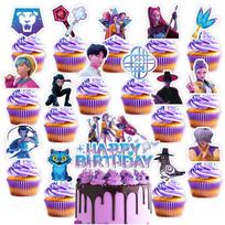 Anime Theme Birthday Party Decor Kit, Banner Cake Topper Balloons Backdrop, Ideal Gifts for Kids and Fans