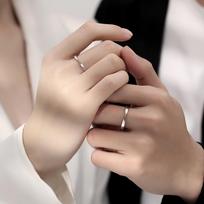 Tichia Möbius Ring Couple Set: 925 Sterling Silver, High-End Simple Design. Adjustable Open Size gray