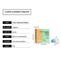 12Pc/box Floor Cleaner Stain Dust Scrub Tabs Scented Dissolvable Cleaning Tablets for Hardwood Tile Toilet Bathroom Home Kitchen A beige