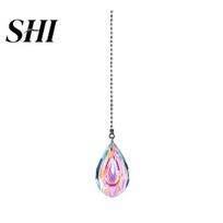 Colorful Wall Hanging Decoration 1/6Pcs Faux Crystal Suncatcher with Chain Indoor Outdoor Rainbow Light Catcher Home Garden Maker Prism Pendant F
