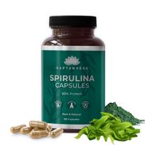 SAPTAMVEDA Natural Spirulina Capsules 2000Mg(120 Capsules) - Plant-Based Superfood Supplement For Men And Women | Rich In Protein, Vitamins & Ant