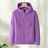 Women Casual Hoodies Printed Letters Warm Polar Fleece Plush Lamb Cardigan Jacket Coat Cashmere Zipper Loose Fit Sweatershirt L