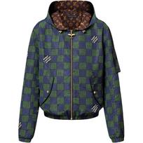 LOUIS VUITTON Damier Dvipusis vėjo striukė 1AHBIV 48 gray