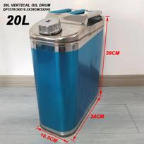 20L vertikalus nerūdijančio plieno alyvos statinė Automobilio atsarginis degalų bakas Dyzelino statinė Metalinis alyvos puodas Kemperio priedai gray