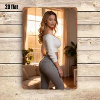 Golden Girl Side Profile Metal Sign xin  Vintage Wall Art for Home Garage Garden Decor 20x30cm（7.8x11.8inch）