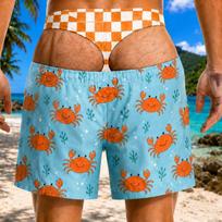 Men's Novelty Summer Surfing Beach Shorts for Pool and Vacation L žalia