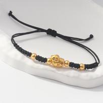 Zodiac Goat Adjustable Braided Bracelet Gold Plated Fu Charm Pendant Waterproof Lucky Gift for Sports Fitness Wearing A10 white