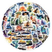 50Pcs Vintage Cute Witch Magic World Stickers Aesthetic Magic book graffiti Stickers for DIY Luggage Laptop Skateboard Motorcycle Bicycle Stickers 10pcs gray