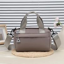 Summer new multi-purpose girls' small cloth bag shoulder crossbody portable casual female student multi-zipper cloth bag pilka spalva