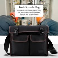 Thickened Oxford Cloth Tools Shoulder Bag Holder Organizer for Electrician Repairman Thickened A3 model (black) small white