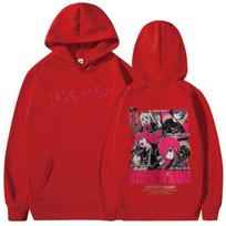 Anime Bocchi The Rock Hoodies Hitori Gotoh Yamada Ryo Kita Ikuyo Ijichi Nijika Sweatshirts Men Women Long Sleeves Pullover Hoody S red