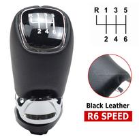 For Skoda Octavia A5 A6 2004-2012 High Quality 5/6 Speed Manual Gear Stick Shift Knob With Leather Boot Car Styling Accessories 6 Speed Leather gray