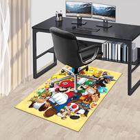 1 vnt. Super Mario Bros. Anime animacinio stiliaus biuro kilimas, neslystantis kilimėlis namų dekoravimui, svetainei, miegamajam, žaidimų kambariui ir bendrabučiui. 60cm by 90cm gray
