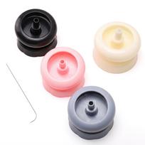 Plastikinis rankinis pasukamas karoliukų dubenėlis Geležinė alkūninė karoliukų adata pink