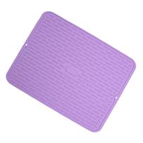 Silicone Draining Mat Waterproof Dish Drying Pad Kitchen Accessories Blue (Purple,M) violetinė